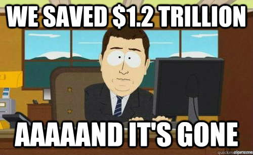 WE SAVED $1.2 TRILLION AAAAAND IT'S GONE  anditsgone