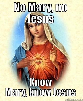 Two Hearts - NO MARY, NO JESUS KNOW MARY, KNOW JESUS Scumbag Virgin Mary