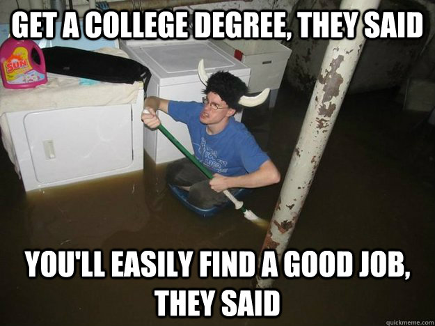 get a college degree, they said you'll easily find a good job, they said  Laundry Room Viking