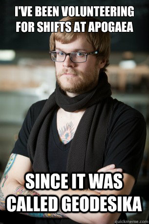 i've been volunteering for shifts at apogaea since it was called Geodesika  Hipster Barista
