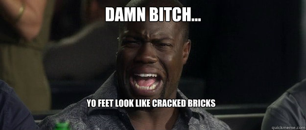 damn bitch... yo feet look like cracked bricks  Bad Credit Kevin Hart