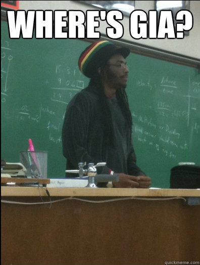 Where's Gia?   Rasta Science Teacher