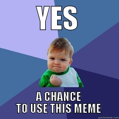 YES A CHANCE TO USE THIS MEME Success Kid