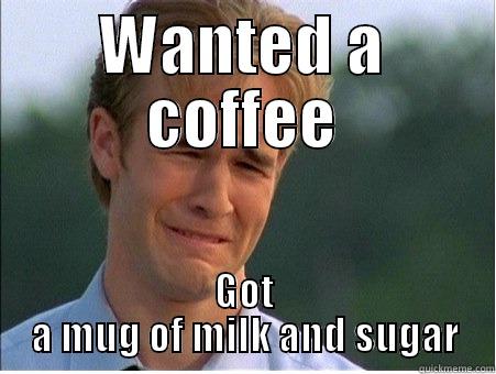WANTED A COFFEE GOT A MUG OF MILK AND SUGAR 1990s Problems