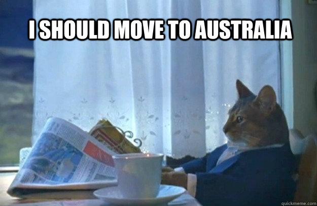 I should move to Australia - I should move to Australia  Sophisticated Cat