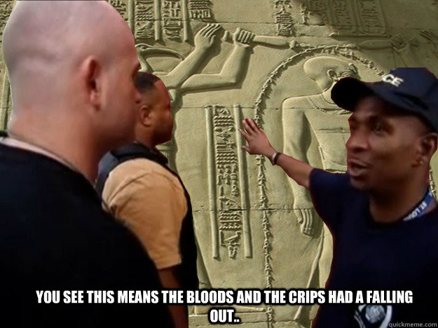 You see this means the bloods and the crips had a falling out.. - You see this means the bloods and the crips had a falling out..  Misc