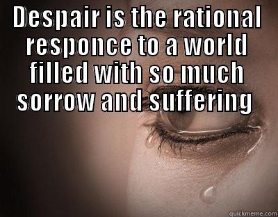 DESPAIR IS THE RATIONAL RESPONCE TO A WORLD FILLED WITH SO MUCH SORROW AND SUFFERING   Misc