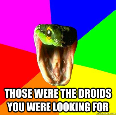 those were the droids you were looking for  Spoiler Snake