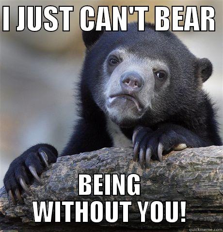 I JUST CAN'T BEAR  BEING WITHOUT YOU! Confession Bear