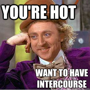 You're hot want to have intercourse - You're hot want to have intercourse  Condescending Wonka
