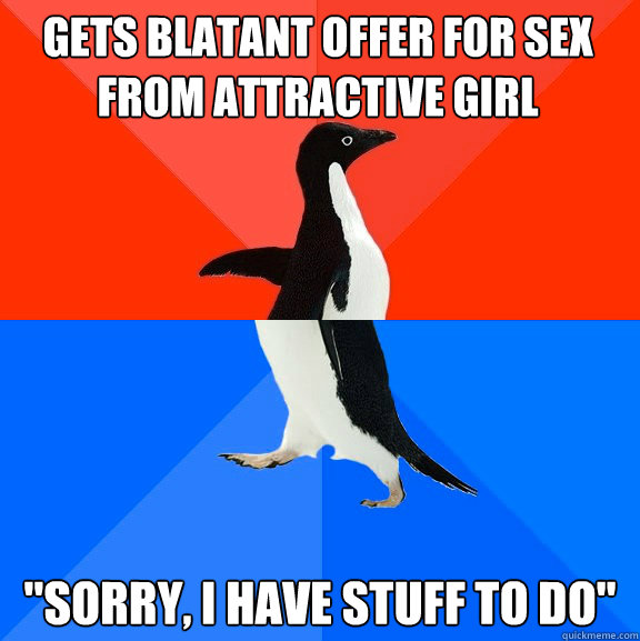Gets blatant offer for sex from attractive girl  