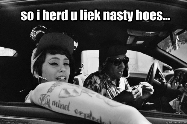 so i herd u liek nasty hoes...  