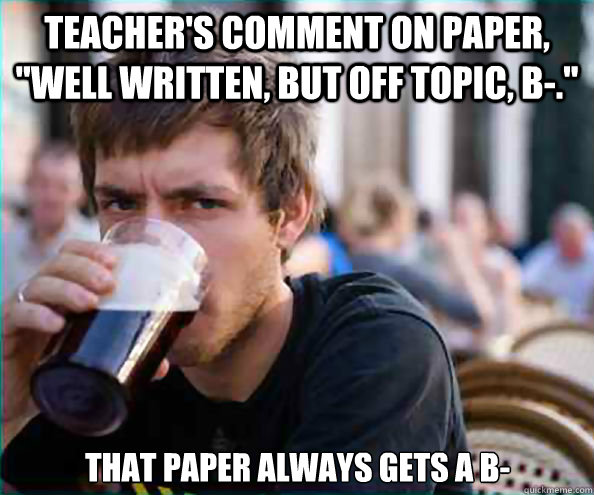 Teacher's comment on paper, 