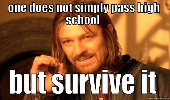 ONE DOES NOT SIMPLY PASS HIGH SCHOOL  BUT SURVIVE IT Boromir