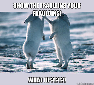 Show the Frauleins your Frauloins! What up?!?!?!  Bunny Bros