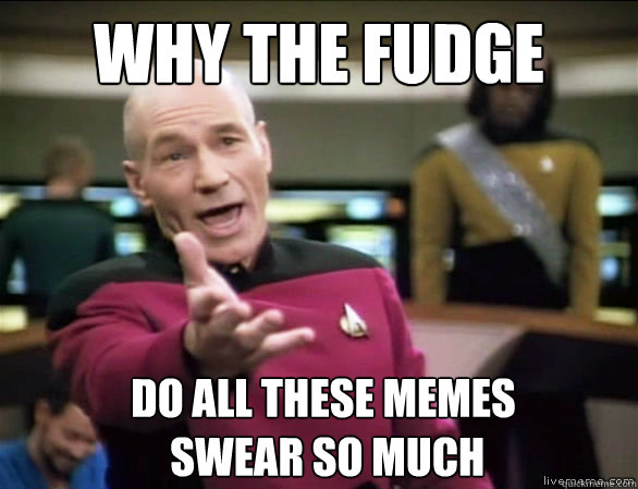 Why the fudge Do all these memes
 swear so much  Annoyed Picard HD