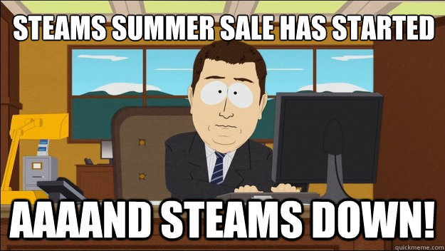 Steams summer sale has started Aaaand steams down!  