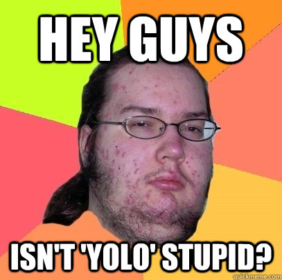 hey guys isn't 'yolo' stupid?  