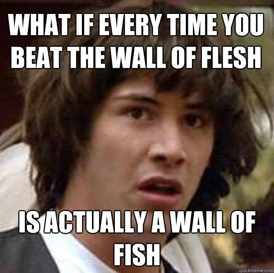 What if every time you beat the wall of flesh Is actually a wall of fish  conspiracy keanu