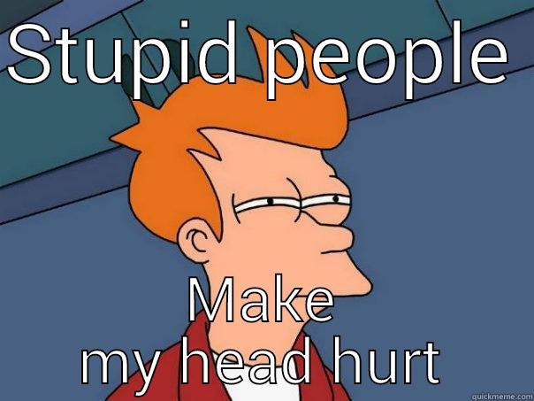 STUPID PEOPLE  MAKE MY HEAD HURT Futurama Fry
