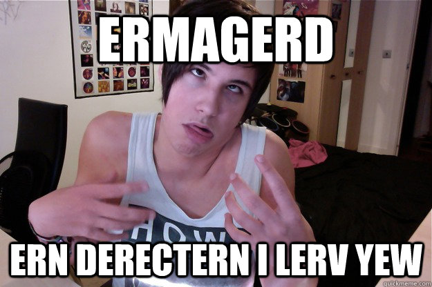 ermagerd ern derectern i lerv yew - ermagerd ern derectern i lerv yew  DANISNOTONFIRE