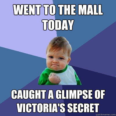 went to the mall today caught a glimpse of victoria's secret  Success Kid