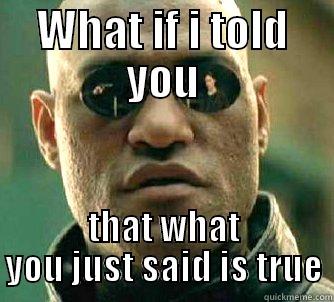 WHAT IF I TOLD YOU THAT WHAT YOU JUST SAID IS TRUE Matrix Morpheus