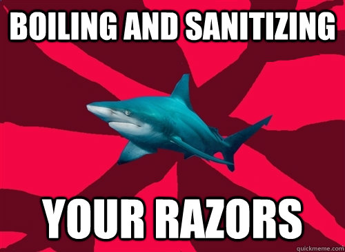 Boiling and sanitizing your razors  Self-Injury Shark