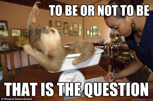 To be or not to be That is the question  Dramatic Sloth