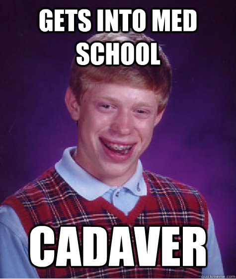 Gets into Med school Cadaver   Bad Luck Brian