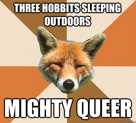 Three Hobbits sleeping outdoors mighty queer  Condescending Fox
