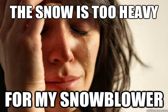the snow is too heavy for my snowblower  First World Problems