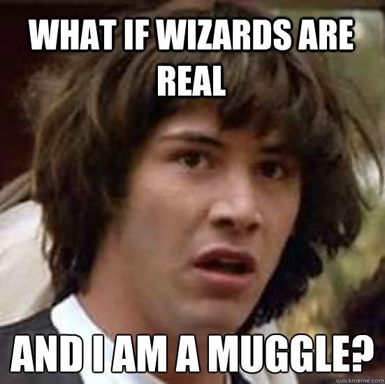 What if Wizards are real and I am a muggle? 
  conspiracy keanu