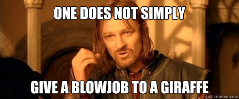 One does not simply give a blowjob to a giraffe  One Does Not Simply