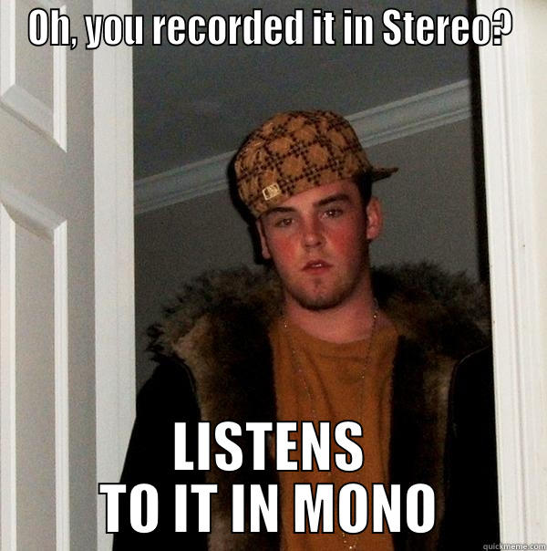 OH, YOU RECORDED IT IN STEREO? LISTENS TO IT IN MONO Scumbag Steve