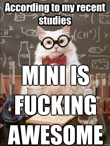 According to my recent studies MINI IS FUCKING AWESOME  Chemistry Cat