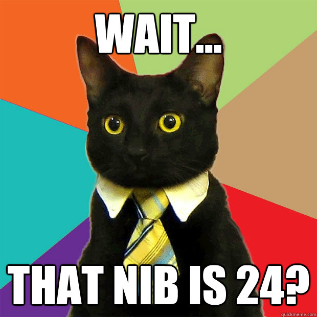 wait... that nib is 24?  Business Cat