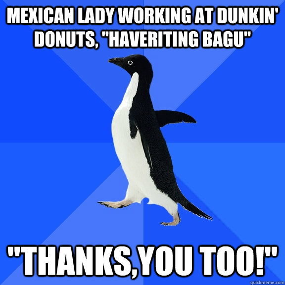 Mexican lady working at Dunkin' Donuts, 