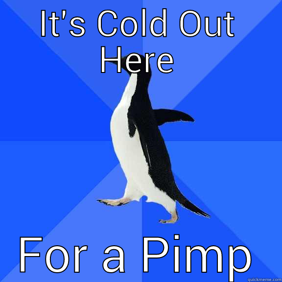 IT'S COLD OUT HERE FOR A PIMP Socially Awkward Penguin