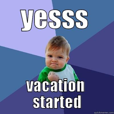 YESSS VACATION  STARTED Success Kid