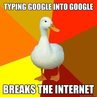 typing google into google breaks the internet - typing google into google breaks the internet  Tech Impaired Duck