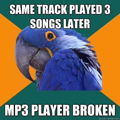 Same track played 3 songs later MP3 Player broken  Paranoid Parrot