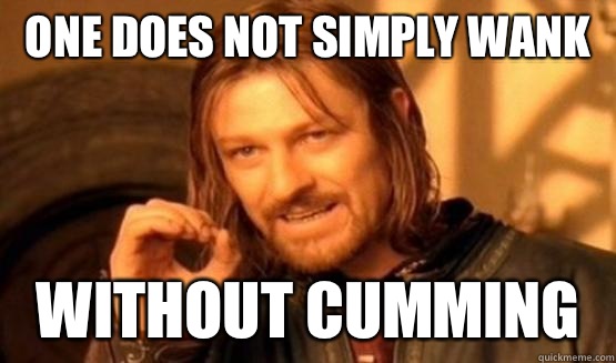 One does not simply wank Without cumming  One Simply Does Not