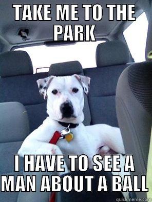 1% DOG PARK - TAKE ME TO THE PARK I HAVE TO SEE A MAN ABOUT A BALL Misc