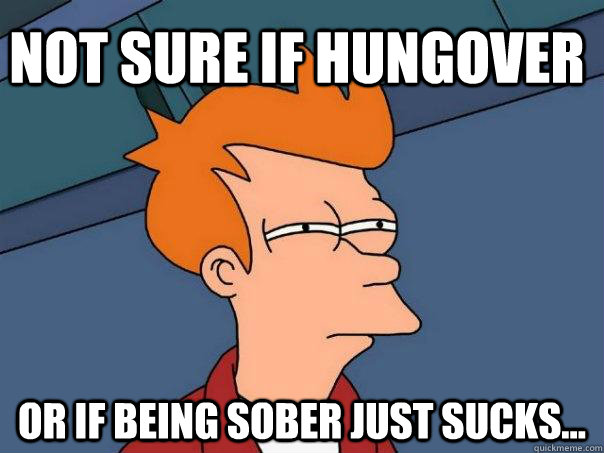 Not sure if hungover Or if being sober just sucks...  Futurama Fry