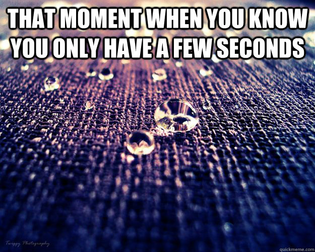 that moment when you know you only have a few seconds  - that moment when you know you only have a few seconds   Misc