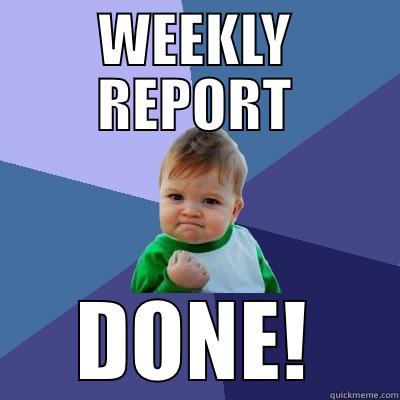 Weekly Report - WEEKLY REPORT DONE! Success Kid