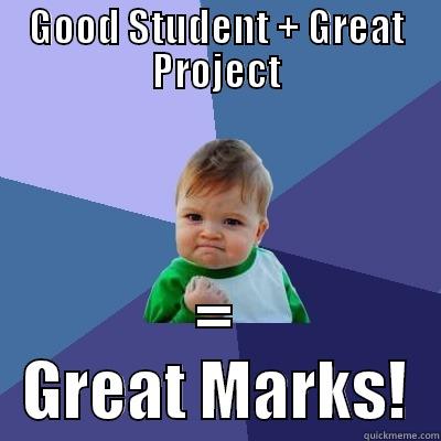 GOOD STUDENT + GREAT PROJECT = GREAT MARKS! Success Kid
