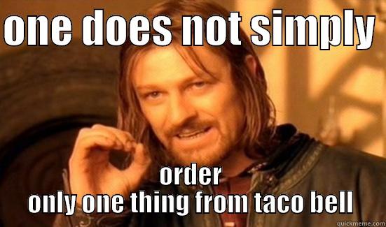 ONE DOES NOT SIMPLY  ORDER ONLY ONE THING FROM TACO BELL Boromir