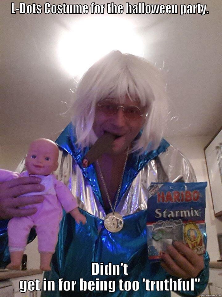 Ldot costume - L-DOTS COSTUME FOR THE HALLOWEEN PARTY. DIDN'T GET IN FOR BEING TOO 'TRUTHFUL'' Misc